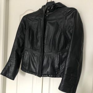 Hooded Leather Jacket